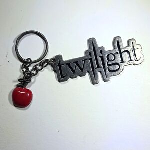 Twilight Keychain with Red Apple Charm